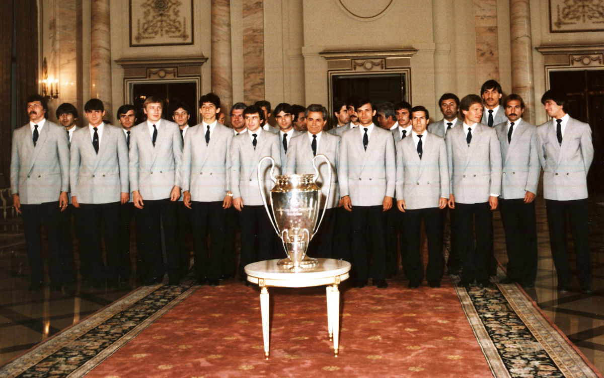 Football Club Steaua, with the European Champion's Cup in 1986
