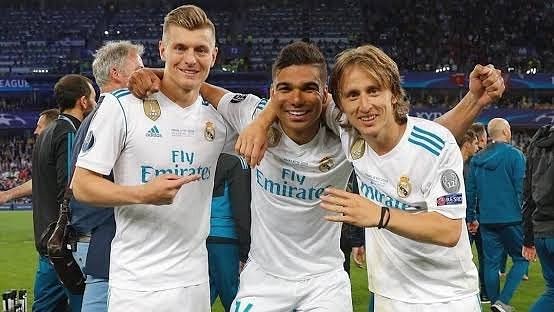 From left: Kroos, Modric and Casemiro.