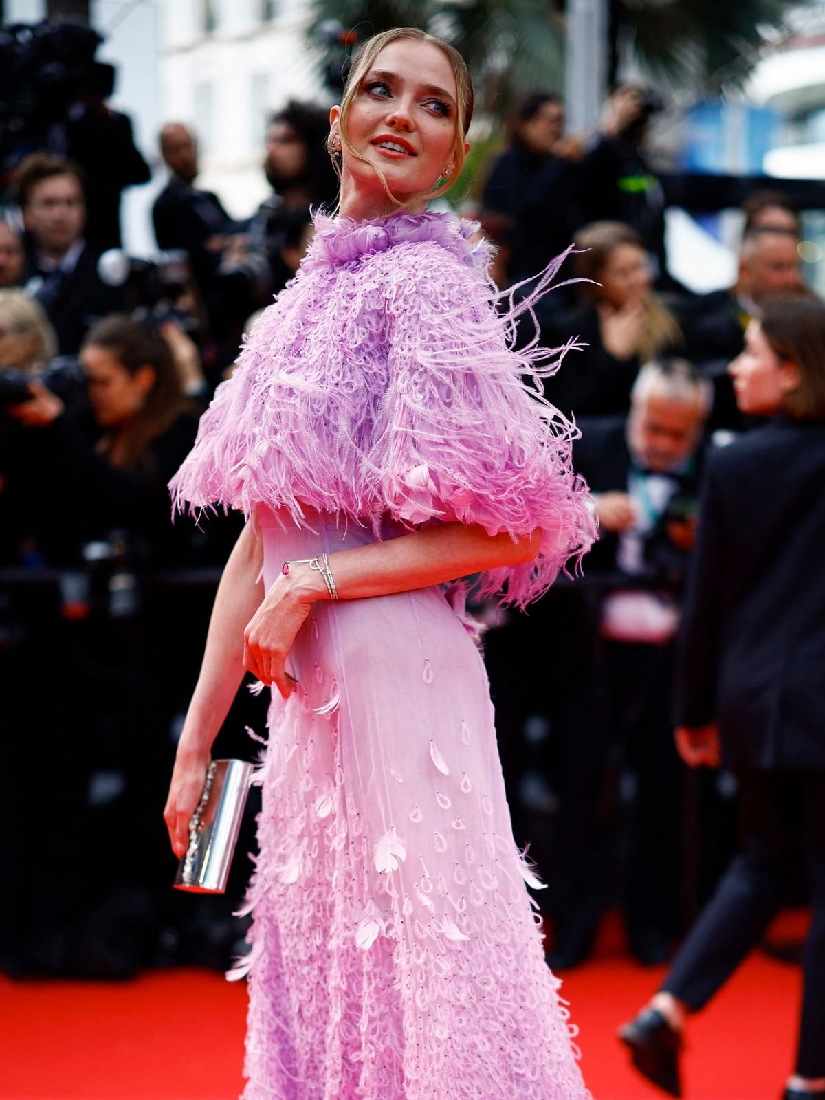 Vlada Rosljakova walked the red carpet in a lavender gown at the Cannes Film Festival.