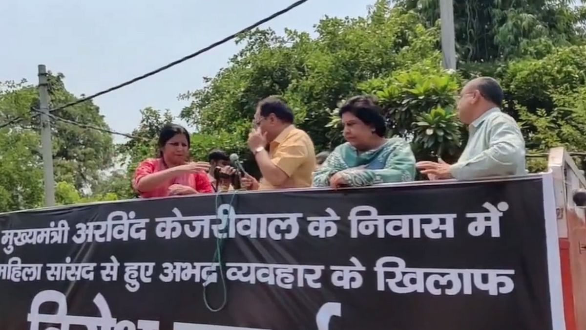 BJP stages protest near Arvind Kejriwal's residence in Delhi, demands probe in Swati Maliwal incident