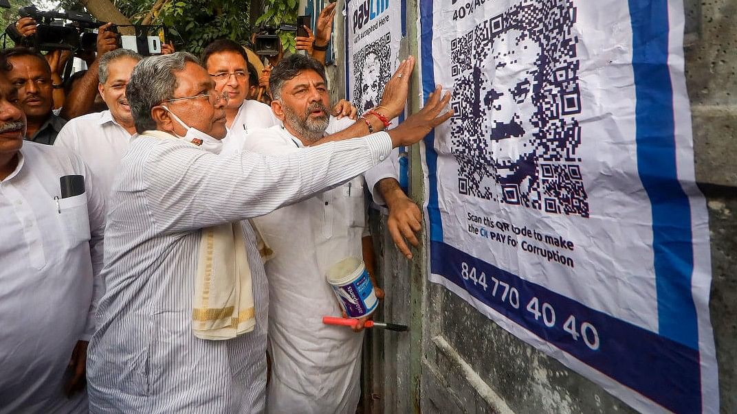 Hassan sex abuse case: Posters against Siddaramaiah, D K Shivakumar pasted in Bengaluru