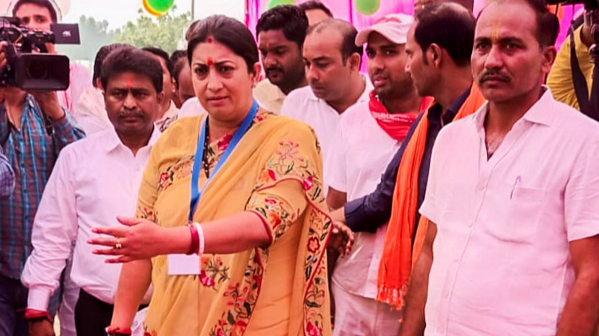 Union Minister and BJP candidate Smriti Irani after casting her vote during the fifth phase of Lok Sabha elections, in Amethi.