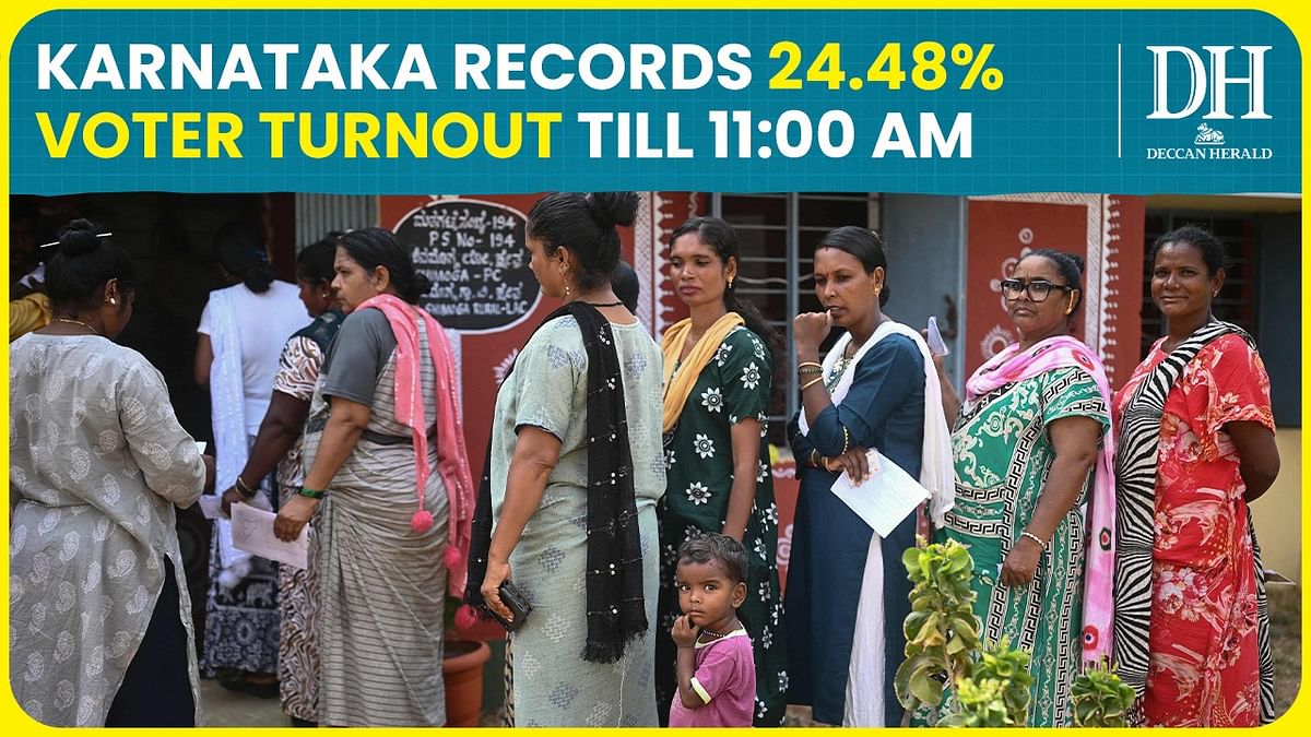 Lok Sabha elections 2024 | Nearly 25 % voter turnout in Karnataka's 14 constituencies till 11 am