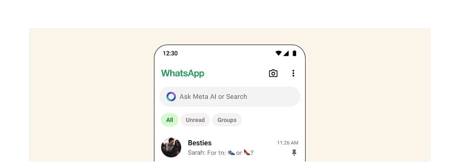 Meta AI chatbot on WhatsApp.