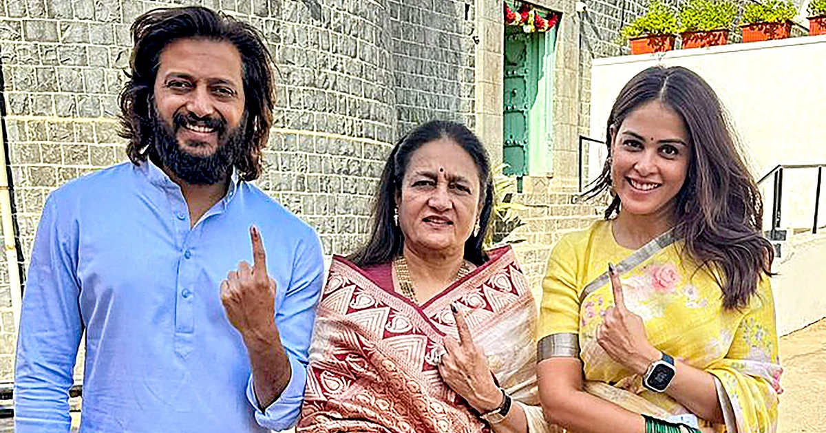 Actor Riteish Deshmukh, wife Genelia cast their vote in Maharashtra's Latur