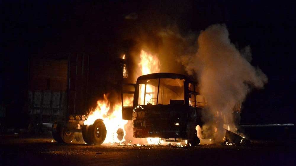 Nine killed, 17 injured as bus catches fire in Haryana's Nuh