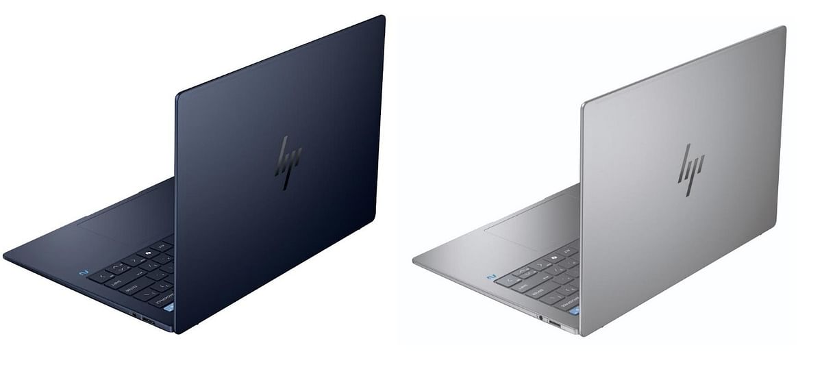 HP EliteBook Ultra AI PC (left)  and HP OmniBook X AI PC (right).