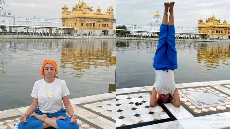 SGPC lodges complaint against fashion designer for performing yoga at Golden Temple