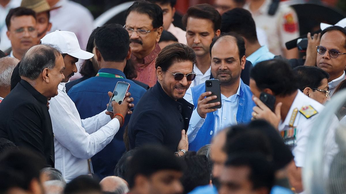 Bollywood superstar Shah Rukh Khan at the swearing-in ceremony of the new Union government, at the Rashtrapati Bhavan in New Delhi.