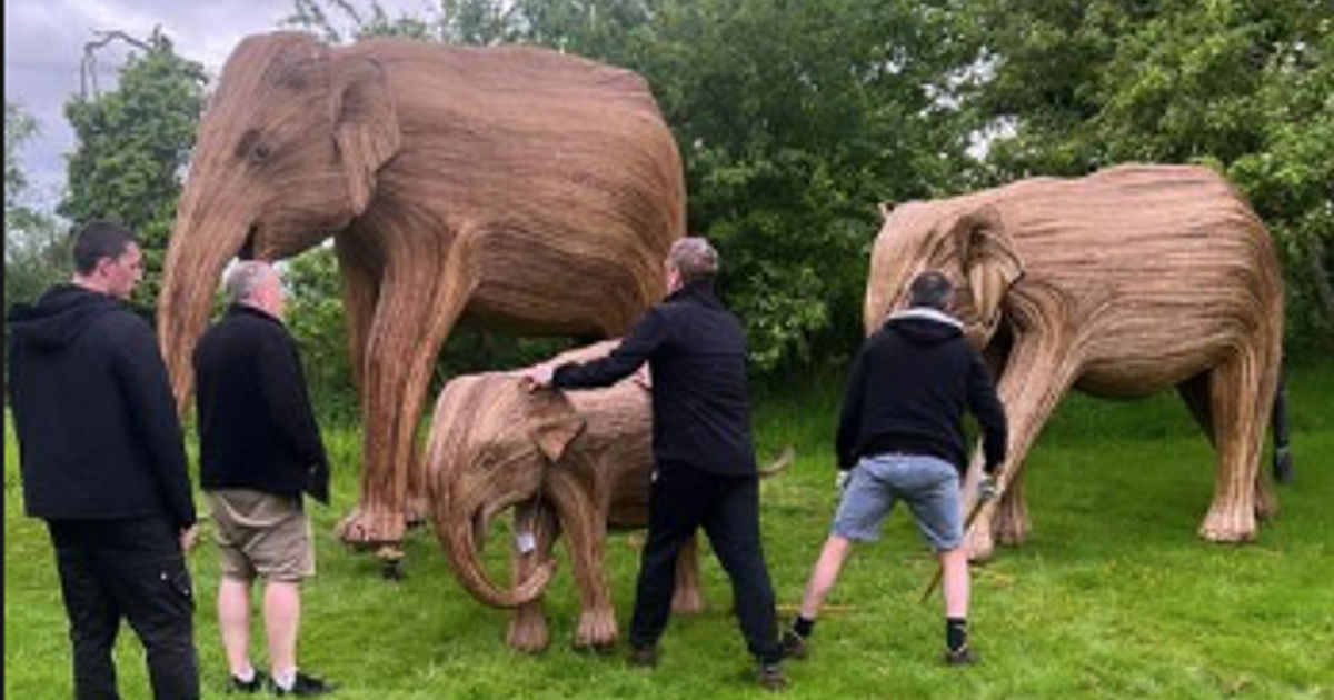 Former British Prime Minister Boris Johnson celebrates his birthday with life-size wooden Indian elephants