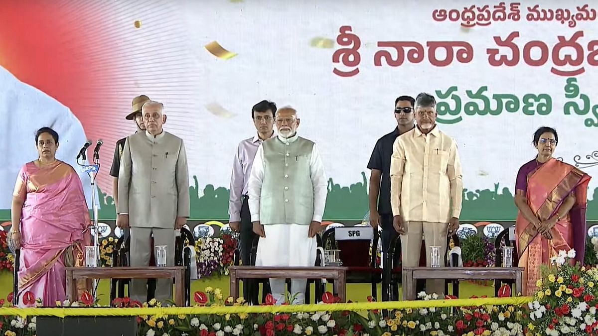 In Pics | Chandrababu Naidu sworn in as Andhra Pradesh Chief Minister
