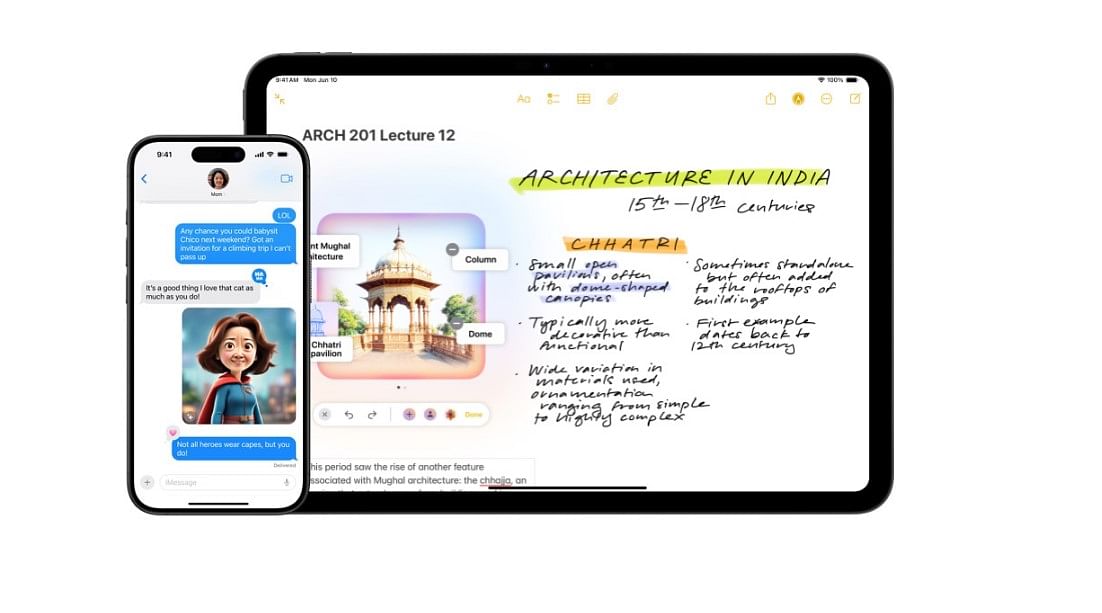 Image Playground and Image Wand features powered by Apple Intelligence.