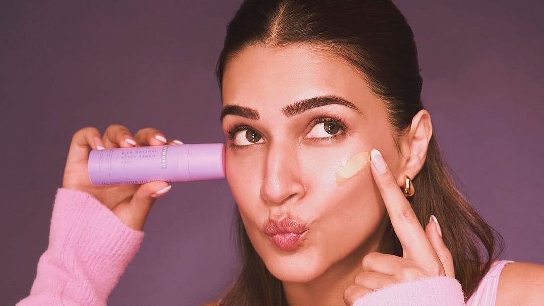 Known for her roles in Bollywood films, Kriti launched "Hyphen" on her 33rd birthday. Her brand offers three affordable, PETA-certified, and cruelty-free products.