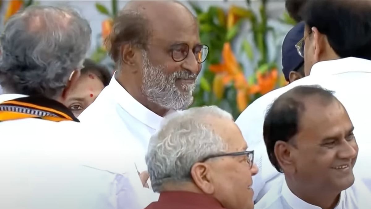 'Thalaivar' Rajinikanth arrives for the swearing-in ceremony of the new Union government, at the Rashtrapati Bhavan in New Delhi.