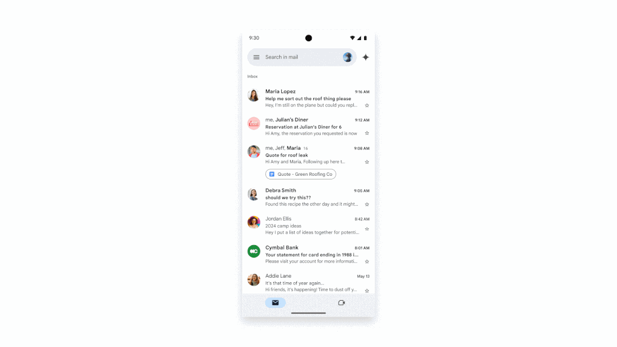 Gmail Gemini for mobile app