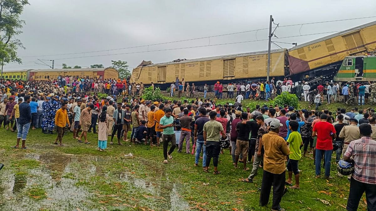 Hundreds of locals gathered at the accident site in West Bengal.