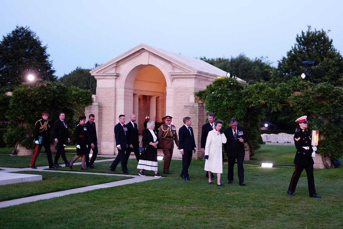 Britain's Anne, The Princess Royal, President of the Commonwealth War Graves Commission arrives for the Commonwealth War Grave Commission's Great Vigil to mark the 80th anniversary of D-Day, at the Bayeux War Cemetery in Normandy, France. June 5, 2024.