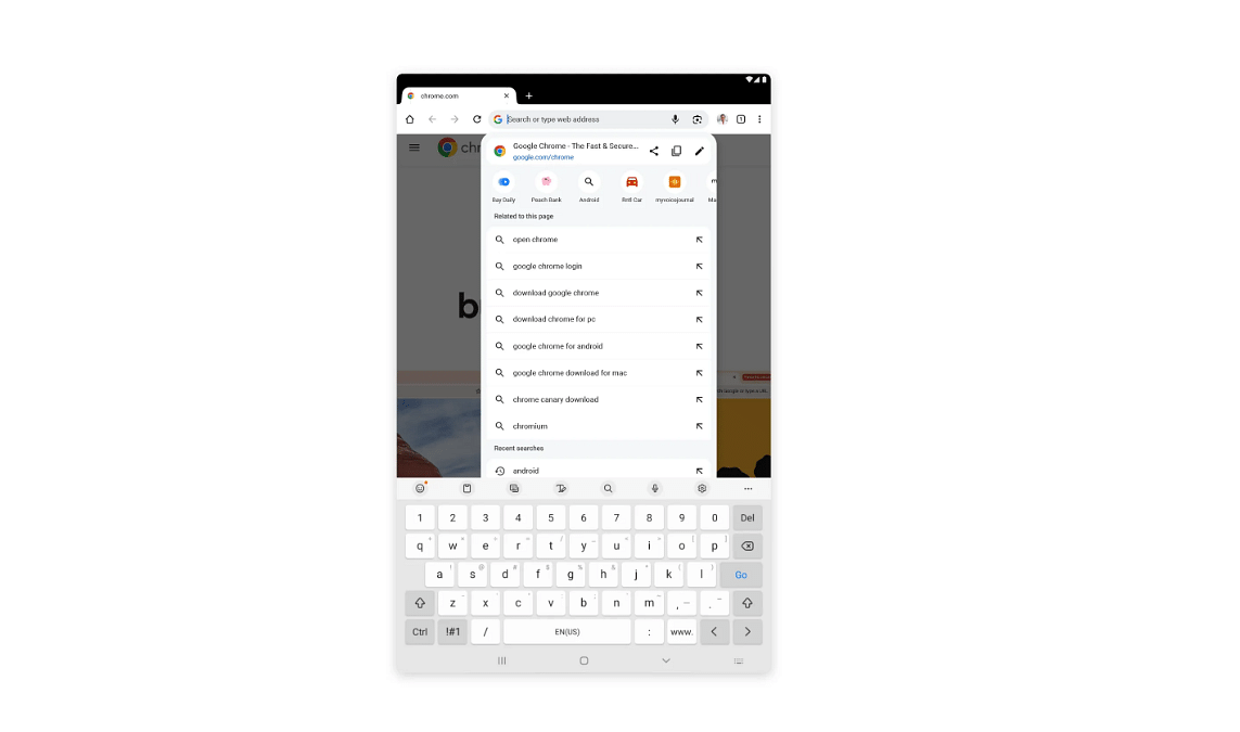 Redesigned address bar on Chrome.