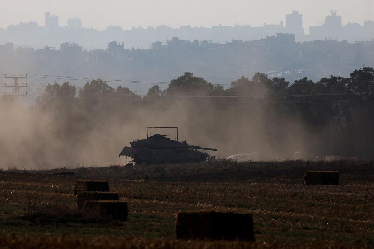 A Israeli tank manoeuvres near the Israel-Gaza border, amid the Israel-Hamas conflict, in Israel, June 27, 2024.