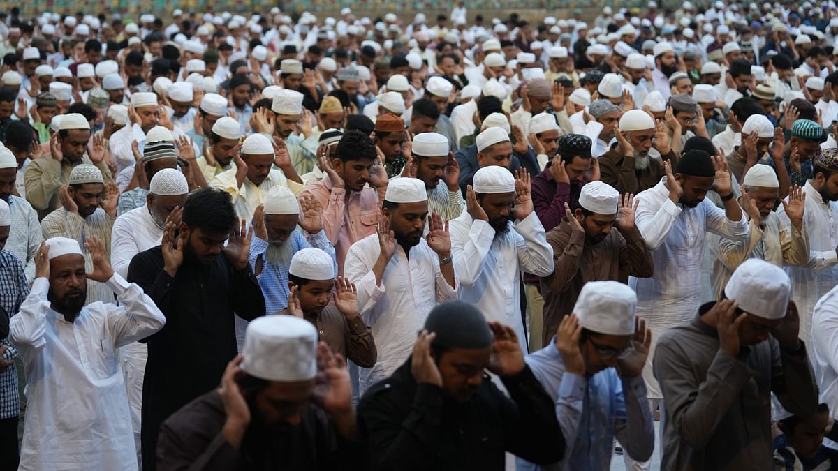 Muslims offer 'namaz' on the occasion of Eid-ul-Adha festival, in Mumbai.