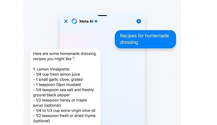  Meta AI can offer step-by-step guide for a food recipe