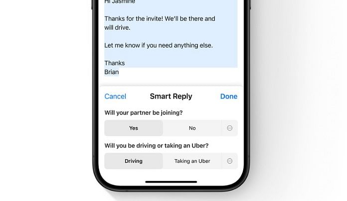 Smart reply feature.