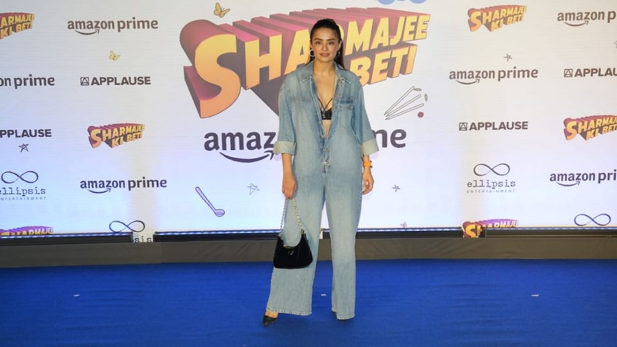 Surveen Chawla attends the special screening of Sharmajee Ki Beti, in Mumbai.