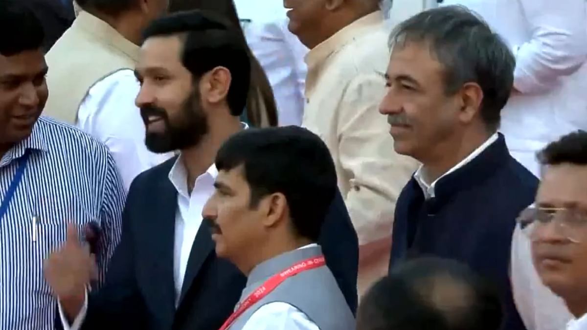 12th Fail actor Vikrant Massey and filmmaker Rajkumar Hirani were also seen attending the swearing-in ceremony of the new Union government. 
