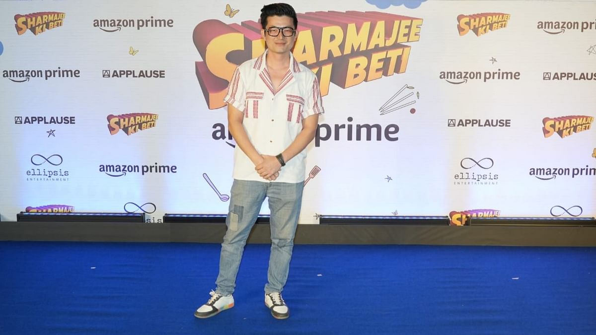 Meiyang Chang poses for a  photo on his arrival for the screening of Sharmajee Ki Beti, in Mumbai.