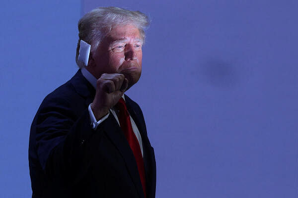 Republican presidential nominee and former U.S. President Donald Trump takes the stage to speak on Day 4 of the Republican National Convention (RNC), at the Fiserv Forum in Milwaukee, Wisconsin.