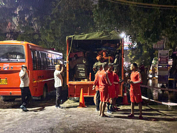 Rescue operation underway for missing students after a nearby drain burst caused flooding at the basement of a UPSC coaching centre, in Delhi’s Old Rajendra Nagar, Saturday.