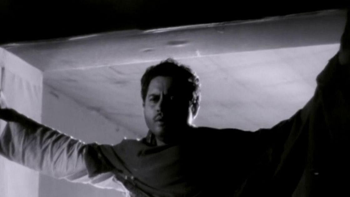 The iconic Jesus Christ crucifixion image of Guru Dutt from the film Pyaasa.