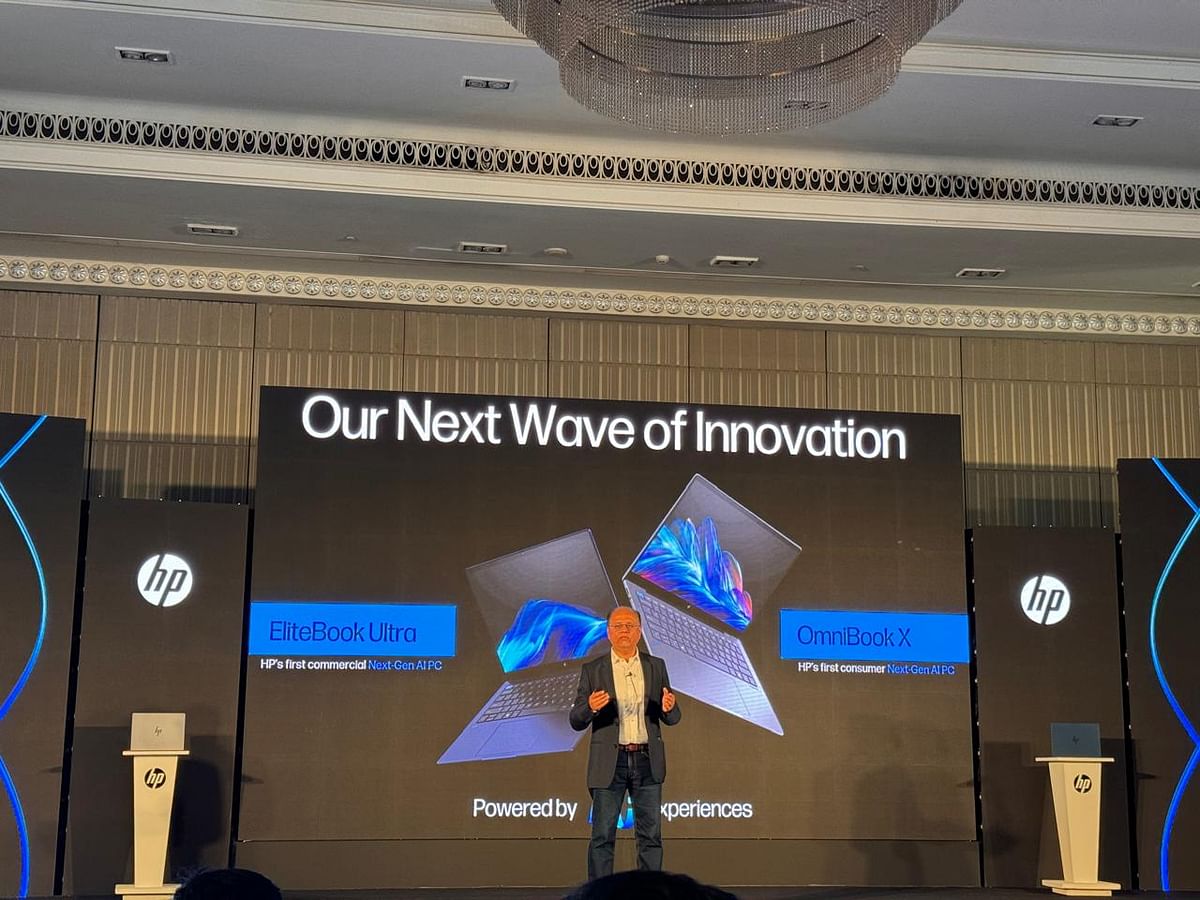 Vineet Gehani, Senior Director – Personal Systems, HP India showcasing the launched OmniBook X and EliteBook Ultra series PC in Bengaluruon July 29, 2024