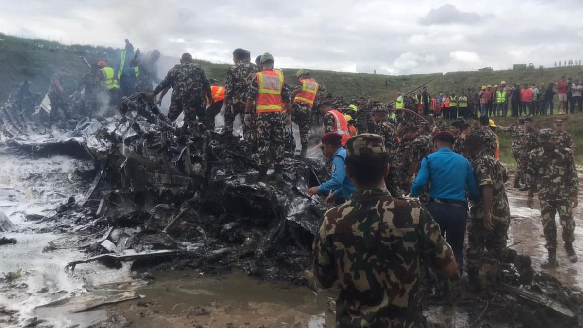 A Nepalese aeroplane crashed and caught fire shortly after takeoff from Tribhuvan International Airport, resulting in the deaths of 18 people, including a child on July 24.