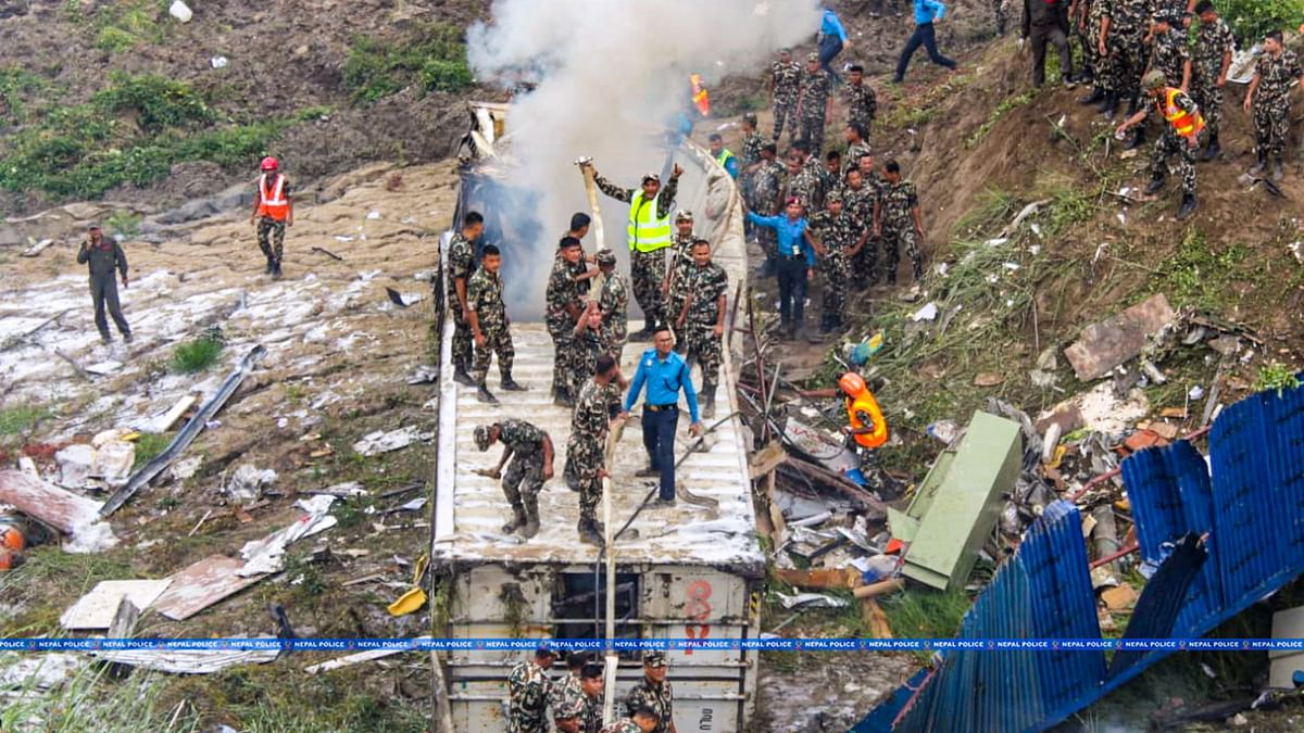 "Shortly after takeoff from runway 02, the aircraft veered off to the right and crashed on the east side of the runway," said a statement issued by the Civil Aviation Authority of Nepal.