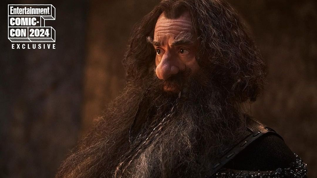 Kevin Eldon as Narvi: The great dwarf, Narvi, was described by JRR Tolkien as a “craftsman," a dwarf expert in smithing, and a close friend of Celebrimbor. Together, they created the famous Doors of Durin, on the west side of Khazad-dum.