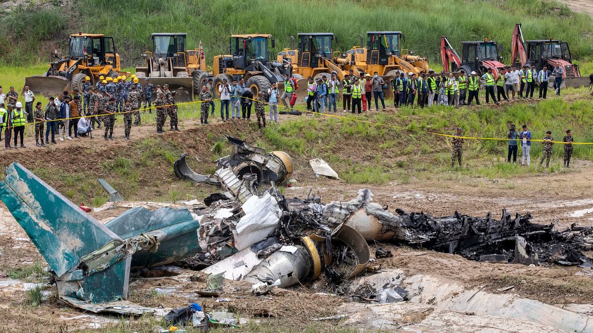 The Bombardier CRJ-200 aircraft of Saurya Airlines, carrying 19 people, including two crew members and technical staff of the airline, was bound for Pokhara International Airport for regular maintenance service when the accident occurred at 11.11 am (local time).