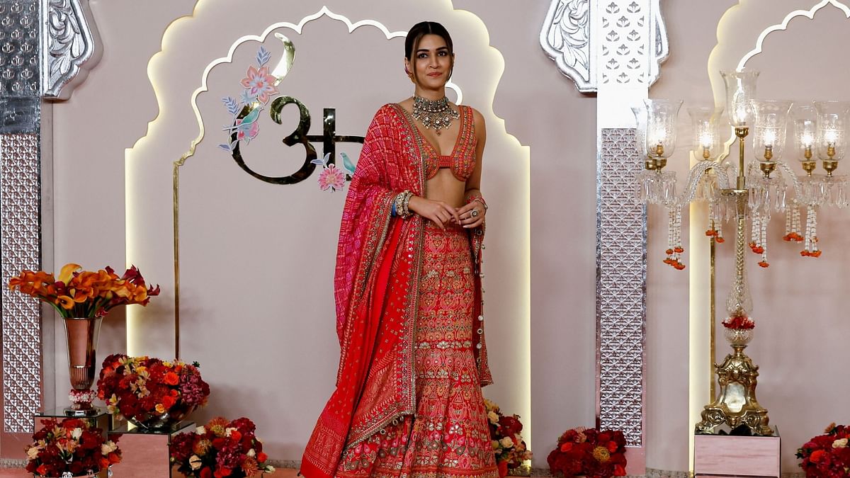 Actress Kriti Sanon made heads turn in a red lehenga.