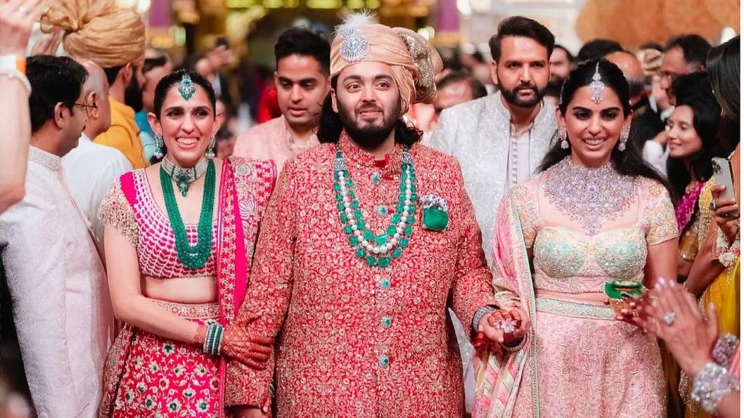 Anant Ambani, the youngest son of Asia's richest man, married pharmaceutical heiress and childhood sweetheart Radhika Merchant in a star-studded event.