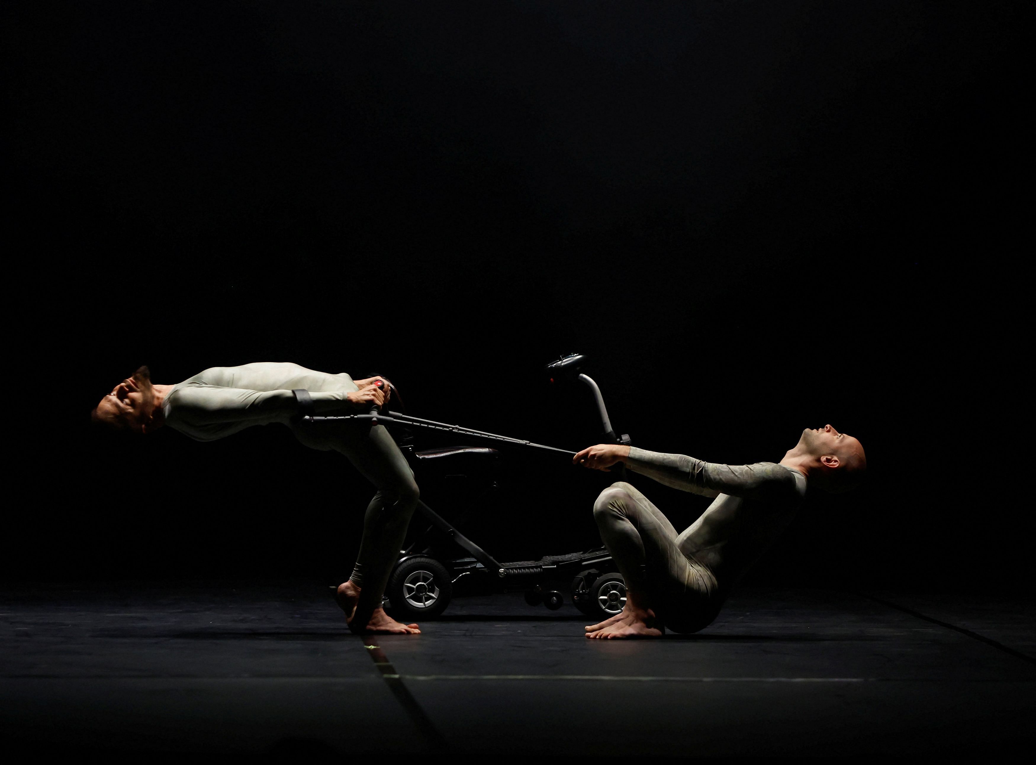 Dancers Shmuel Dvir Cohen and Tomer Navot perform in "Go Figure" by Sharon Fridman Company of Israel during the Dance Festival Malta in Valletta, Malta July 27, 2024.