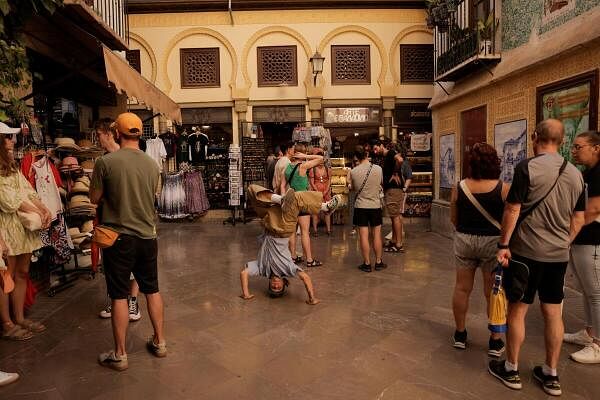 Spanish breakdancer Laura Garcia, 29, (B-Girl RawLaw) performs on a street, in downtown Granada, Spain.