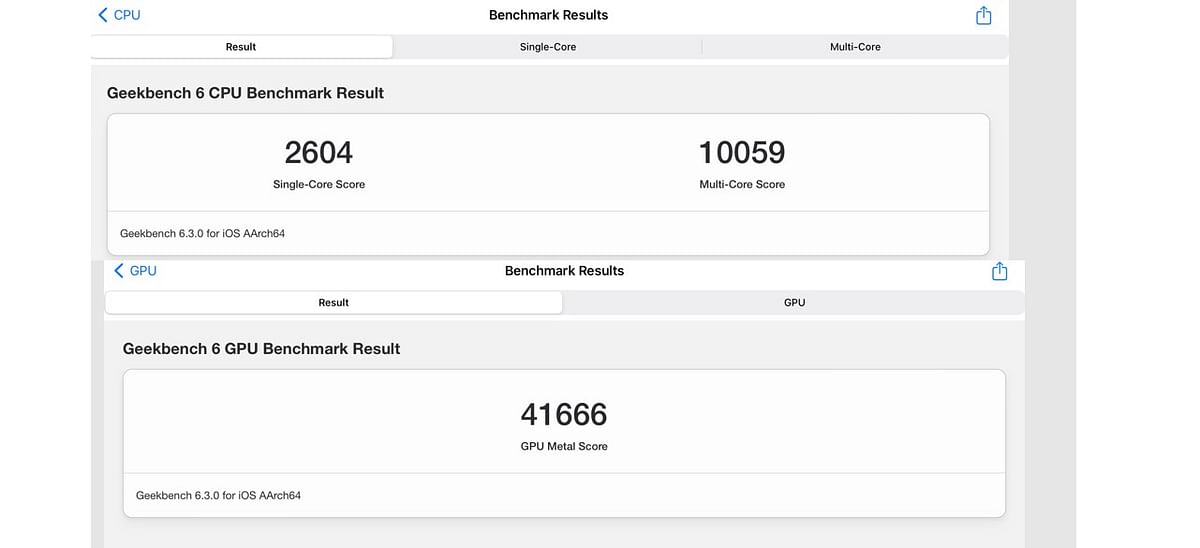 Apple iPad Air 2024 Performance Score on Geekbench