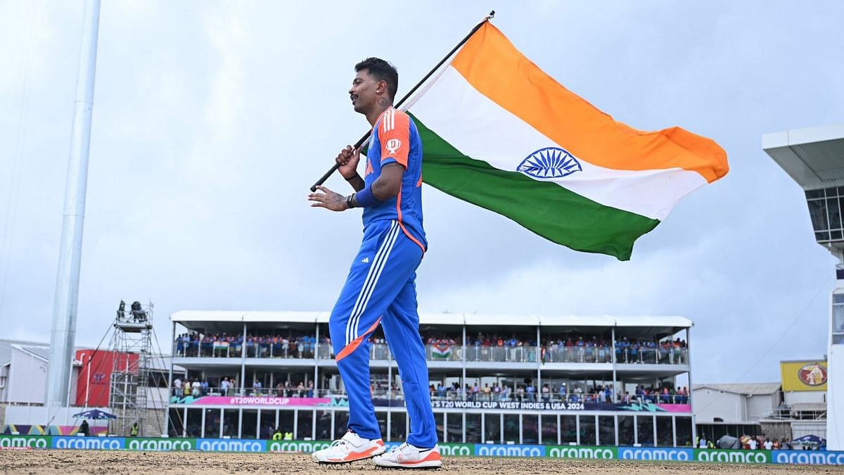 This picture of Hardik Pandya carrying the Indian flag on his shoulders lit up social media.