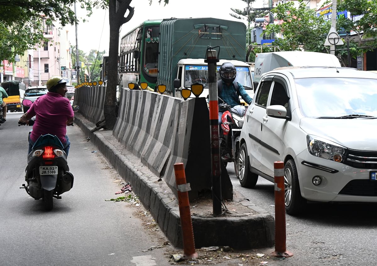 A raised median to enhance commuter safety at Magadi Road. 