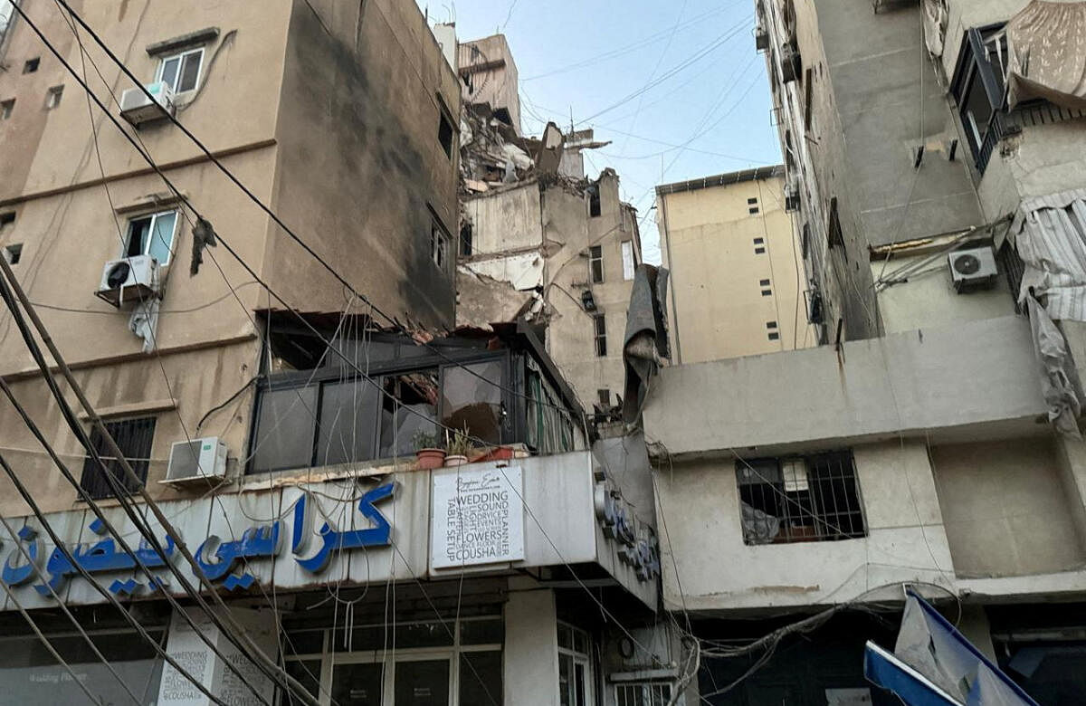 A view shows damage after what security sources said was a strike on Beirut's southern suburbs, Lebanon July 30, 2024. 