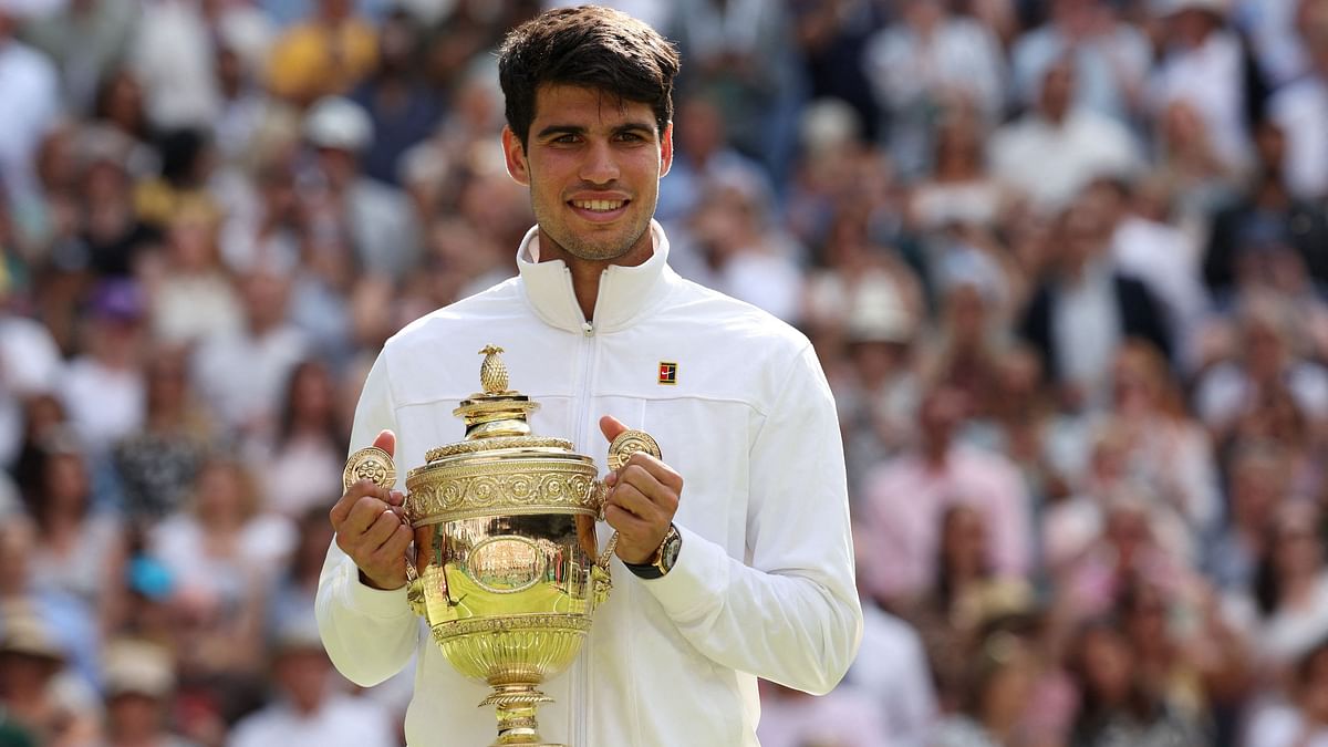 21-year-old Carlos Alcaraz defeated Novak Djokovic in straight sets in the Wimbledon men's final to collect his fourth Grand Slam title.