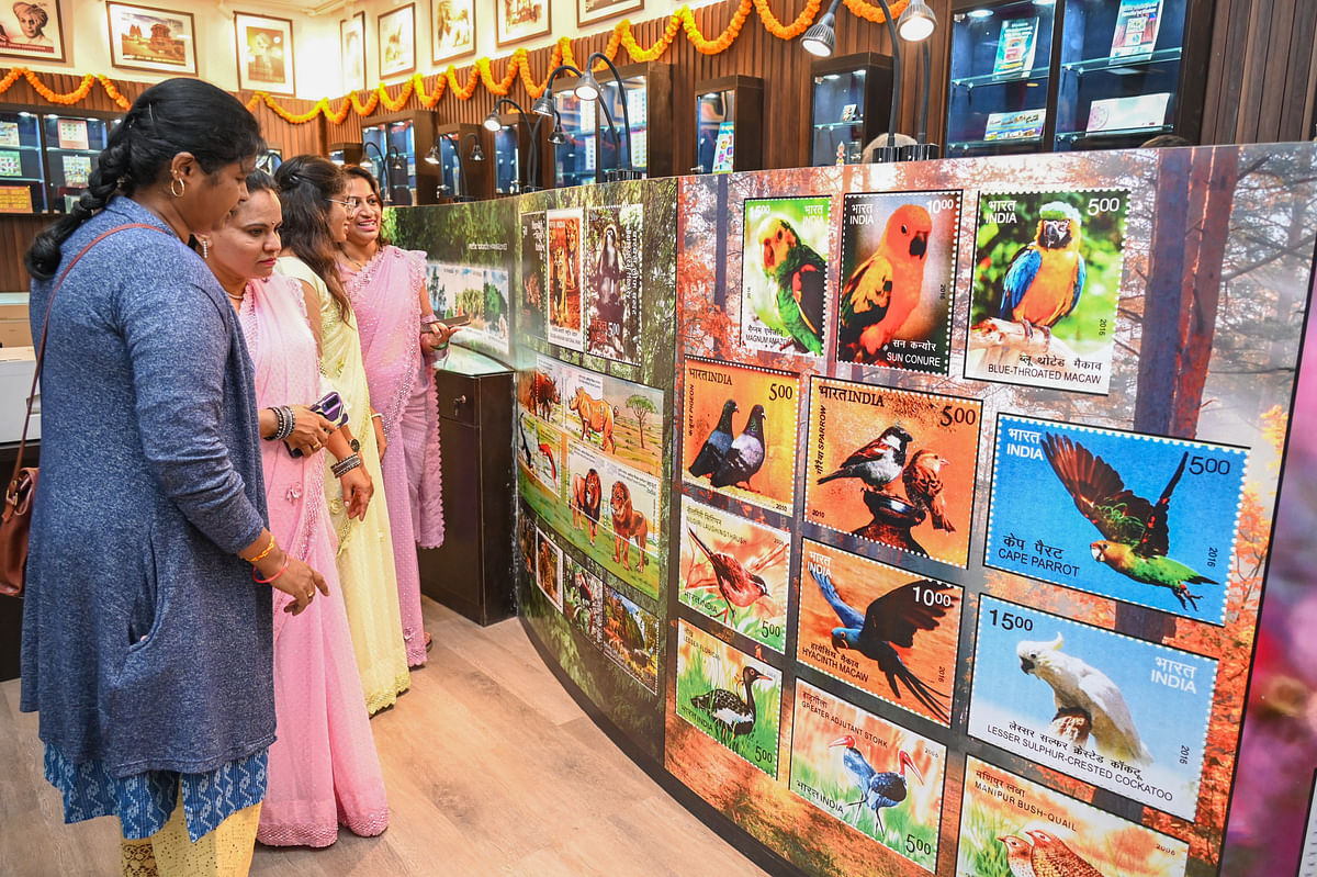 Visitors at the renovated Philatelic Bureau at the Bengaluru GPO. 