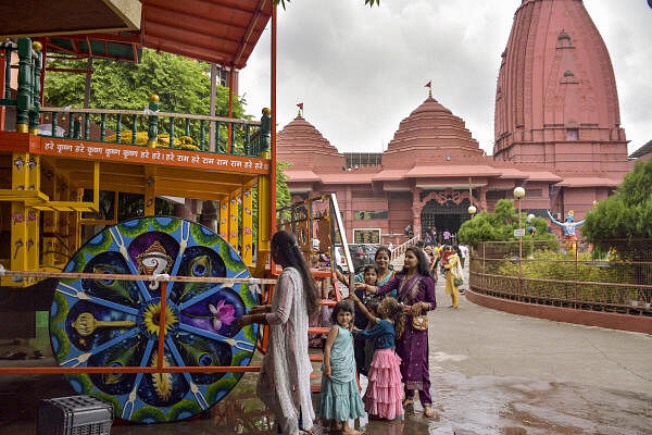 Devotees at Jahangir Pura ISCON temple ahead of Rath Yatra festival, in Surat, Gujarat.