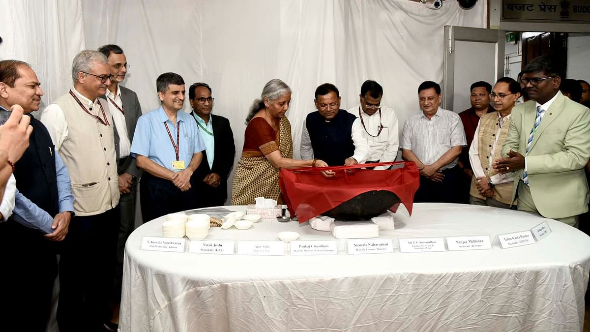 Finance Minister Nirmala Sitharaman participated in the traditional halwa ceremony on July 16.