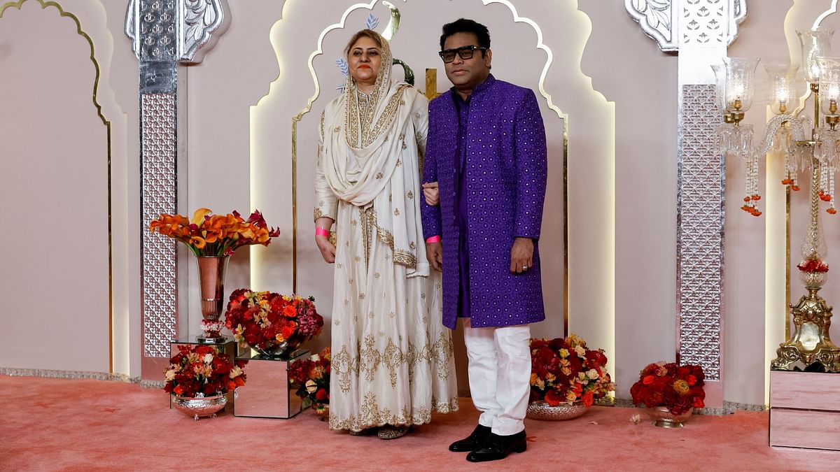 Music maestro AR Rahman came with his wife Saira Banu.